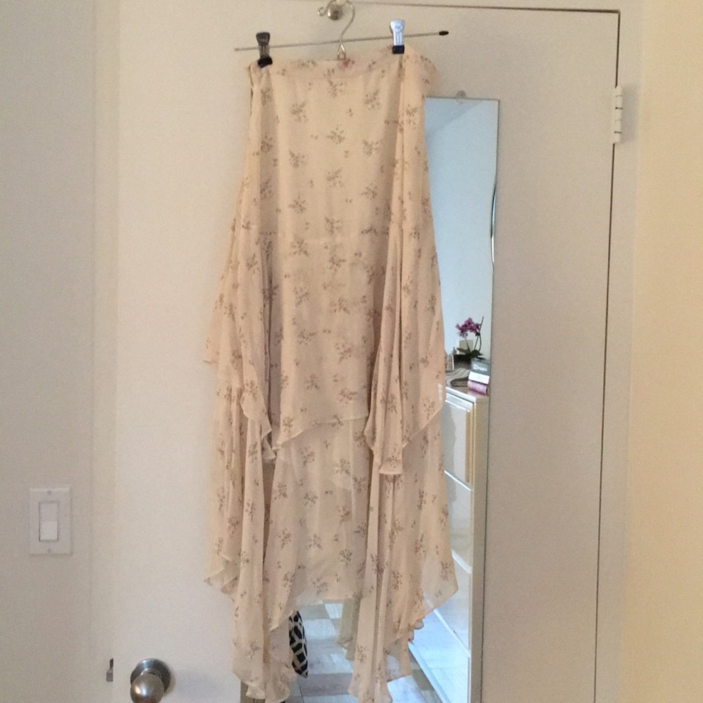 LoveShackFancy Silk Floral Tiered Alex Skirt XS